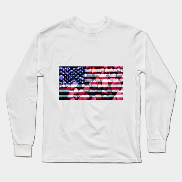 Flag of the United States of America – Bed of Rocks Long Sleeve T-Shirt by DrPen